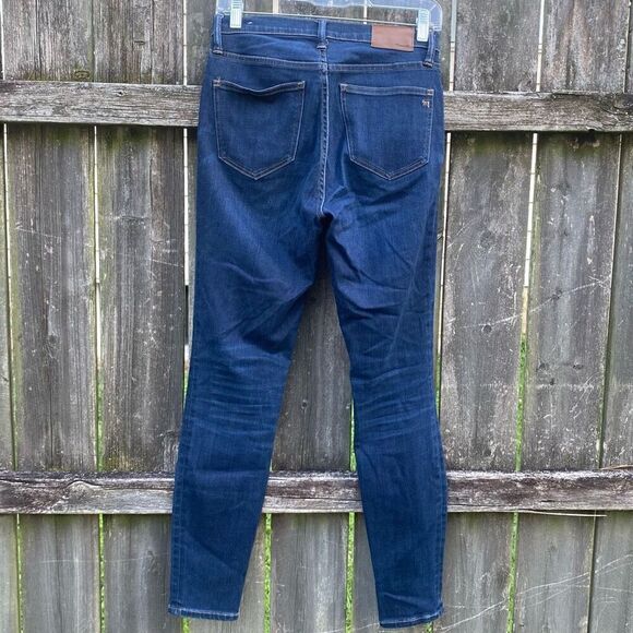 Madewell 9” High Rise Skinny Dark Wash Jeans | 27 - Picture 3 of 5